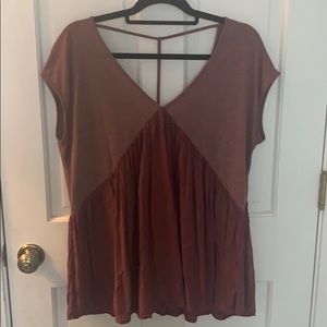 Anthropologie Meadow Rue Rust Colored Top